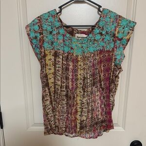 Savannah Green Pleated Cap Sleeve Blouse